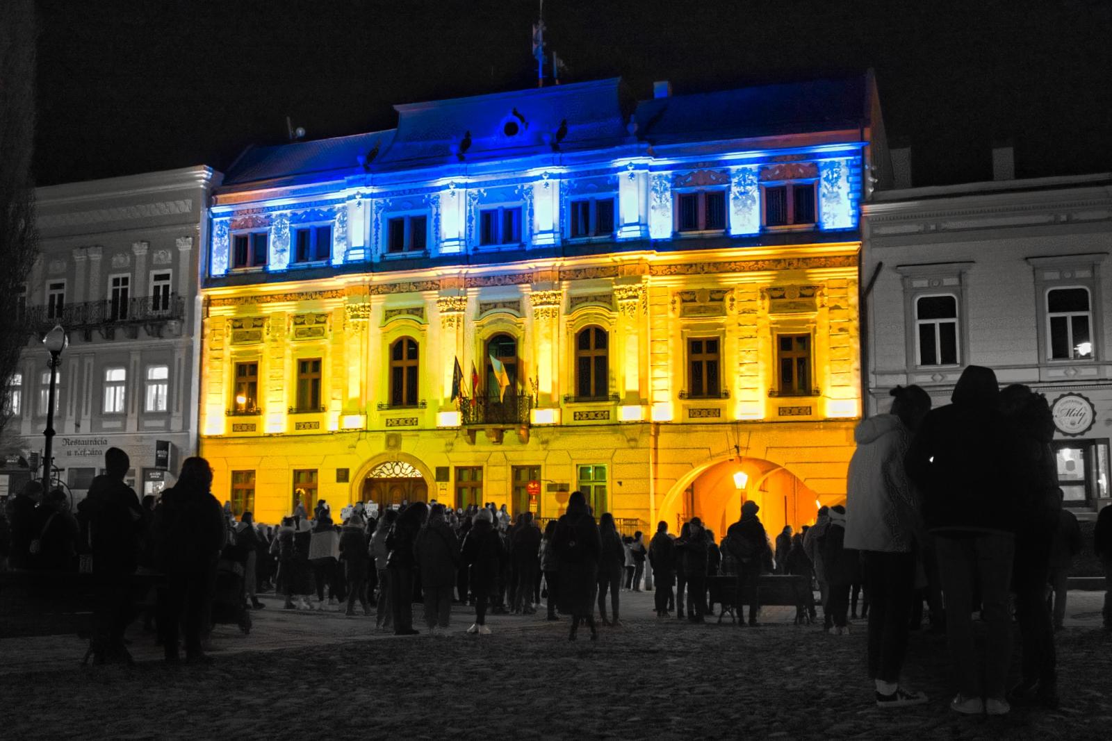 Prešov sa zahalí do ukrajinských farieb na znak solidarity a podpory